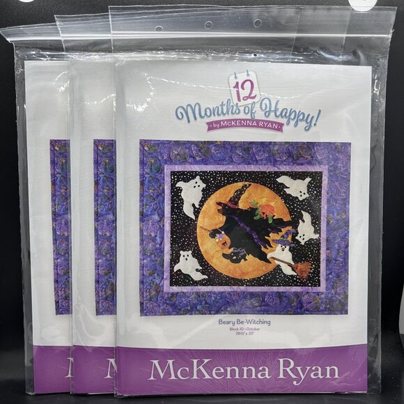 McKenna Ryan “Beary Be-Witching” Applique Quilt Sewing Pattern Uncut FF - Picture 1 of 5